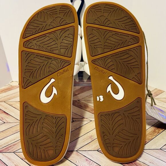 OluKai Sunbeam Slide Womens 9 Off White Comfort Sandal Beach Padded Arch Support - Picture 6 of 8